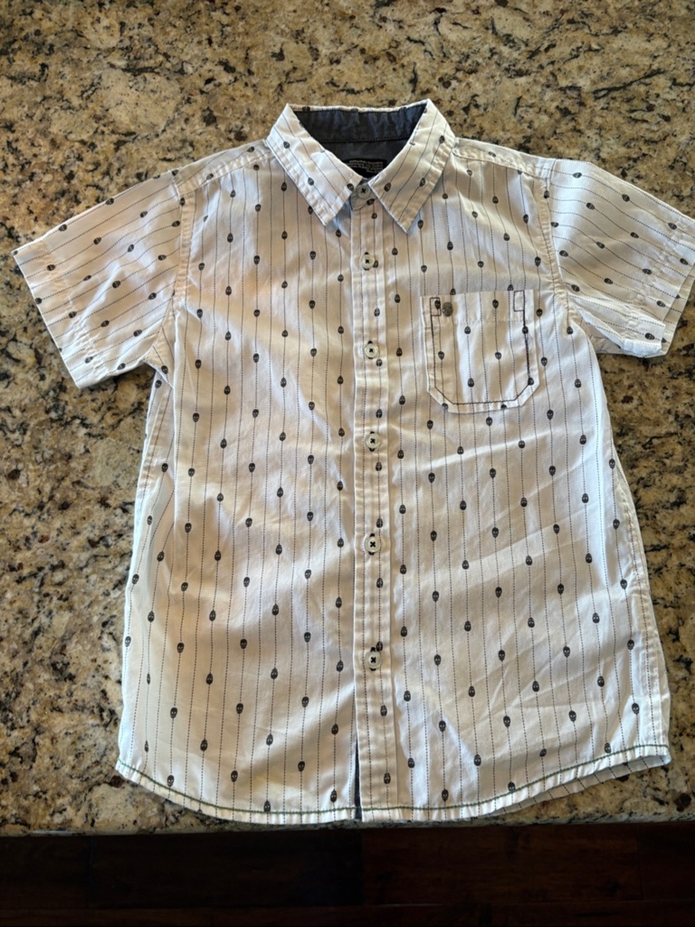 Boy's button down skull detail dress shirt